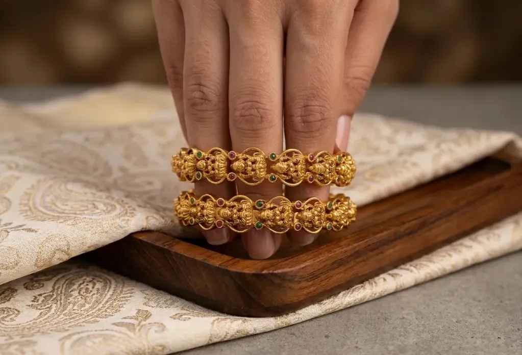 A Statement bangles blending cultural artistry with timeless elegance.