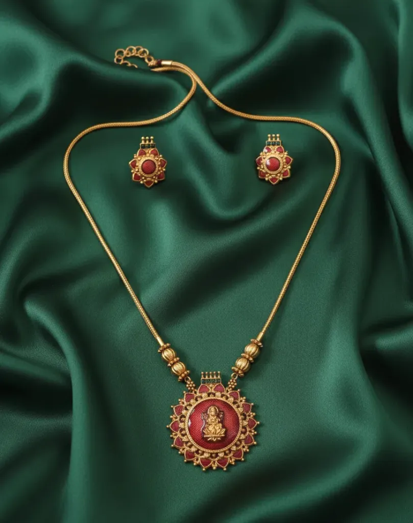 Divine artistry in gold-a jewelry set that radiates heritage and elegance.